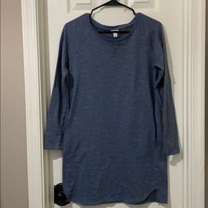 Blue Sweater Dress with Pockets